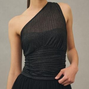 Anthropologie Ine Shoulder Sheer Ruched Top